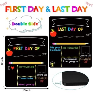 Letreros de <span class=keywords><strong>Pizarra</strong></span> para el Primer y Último Día de Clases, Reutilizables, Borrables por Ambos Lados, Material Escolar para Jardín de Niños y Preescolar - Product Image 1