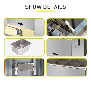 <span class=keywords><strong>Friteuse</strong></span> à <span class=keywords><strong>gaz</strong></span> commerciale économique en acier inoxydable 304, 1 cuve, 1 panier, <span class=keywords><strong>8</strong></span> <span class=keywords><strong>litres</strong></span> - Product Image 6