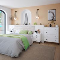 Mueble con cajones para el hogar de primera calidad con Artik White (Matte White) - Black Color 100% Made in Spain