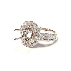 Bague de Fiançailles et de Mariage Classique pour Femme en Or Blanc Massif 18 carats avec Diamant Véritable, Sertissage à Griffes, Coupe Brillante, Motif Floral Éblouissant – Idée Cadeau - Product Image 2
