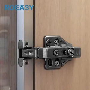 ROEASY 2D 3D Self Close Cabinet Hinge Soft Black Nickel Closing Hydraulic Concealed Hinges For Aluminum Frame Doors