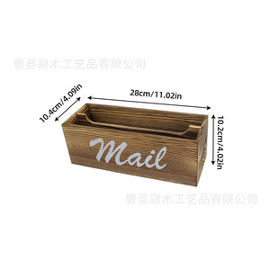 Wooden Fridge Organizer Rectangular Mail Storage Box With Compartments For <b>Kitchen</b> Use - Product Image 2
