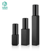 YAN Packaging Flacon de parfum en verre portable, vide, rectangulaire, à fond épais, noir mat, 3ml 5ml 10ml, avec pompe et impression sérigraphiée, au design élégant et attrayant