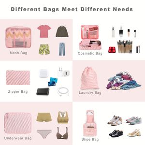 Custom 8 Set Packing Cubes Various Sizes Storage Organizer for Travel Accessories Luggage Carry on Suitcase - Product Image 4