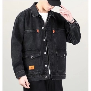 <span class=keywords><strong>Veste</strong></span> <span class=keywords><strong>en</strong></span> <span class=keywords><strong>jean</strong></span> haut de gamme baggy <span class=keywords><strong>grande</strong></span> <span class=keywords><strong>taille</strong></span> pour hommes avec revers haut décontracté et décoration à boutons assortis multi-poches tendance automne - Product Image 3