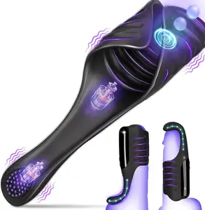 Neonislandsของเล่นสําหรับผู้ใหญ่ปรับอวัยวะเพศชายVibrator Trainer Stimulatorผู้ชายStrokerแตะVibratingชายMasturbator