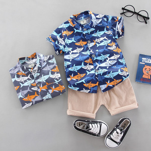 Vêtements pour enfants de style coréen pour l'été, costume pour bébé, chemise à manches courtes, ensemble deux pièces - Product Image 5