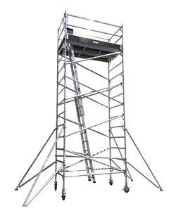 制造商价格伸缩式铝移动塔脚手架用于建筑施工
