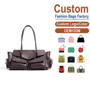 Bolso de Hombro de Cuero Vacuno de Primera Capa, Color Marrón Oscuro, Retro, Premium, con Múltiples Bolsillos, Gran Capacidad, para Viajes Diarios, Personalización OEM - Product Image 2