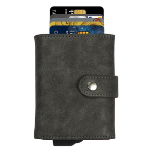 CardHoda Aluminum <b>Wallet</b> With <b>RFID</b> <b>Blocking</b> Card Holder Genuine Leather Interior Unisex Minimalist Design Fold Closure Long - Product Image 3