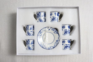 Juego de 6 Tazas y Platos de Porcelana de Hueso Concentrada Turca, Recipiente de Cerámica para Bebidas Calientes, Nuevo y en Oferta - Product Image 2