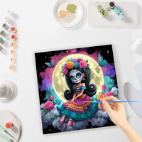 CHENISTORY Peinture par numéros DIY, motif Halloween, Crâne de femme, pour adultes, kits de coloriage par numéros, cadeau DIY