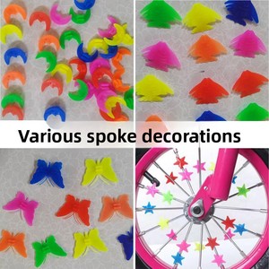 Decoraciones para radios de bicicleta con diseño de estrella <span class=keywords><strong>y</strong></span> mariposa, accesorios para cochecitos, cuentas coloridas, accesorios para radios de bicicleta de montaña - Product Image 2