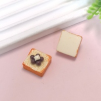 1 Pezzo Miniatura Simulata di Pane Tostato in Resina, Cabochon Piatto per Fai da Te, Scrapbooking, Artigianato, Accessori per Casa delle Bambole
