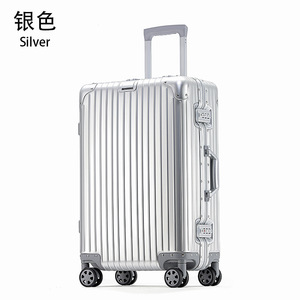 Maleta rígida de aluminio con ruedas giratorias y candado TSA, adecuada tanto para hombres como para mujeres, con un estilo moderno. - Product Image 1