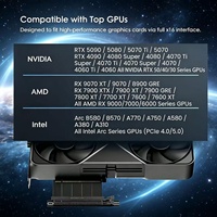 Cable Riser PCIe 5.0 con Carga Rápida de 3A, Conductores de Cobre Puro, Construcción de Aleación de Aluminio, Revestimiento de Nailon Trenzado para Computadora