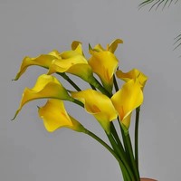Fleurs artificielles Calla Lily blanches à tige unique, couleur Bourgogne, faites à la main, effet réaliste en EVA pour mariage