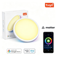 Plafonnier LED intelligent RGBCW 1800LM avec contrôle via l'application Tuya Matter, compatible avec la commande vocale et doté d'un capteur de luminosité, idéal pour salon et chambre à coucher