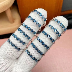 Anillo Ajustable de <span class=keywords><strong>Topacio</strong></span> Azul Londres con Corte Natural para Mujer, un Diseño Novedoso, Joyería de Cristal Lujosa y Personalizada - Product Image 4