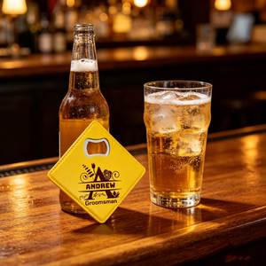 Abridor de Botellas Cuadrado de Lujo Personalizado con Nombre Grabado, Abridor de Cerveza de Acero Inoxidable, Duradero y Portátil 2 en 1 para Bar - Product Image 4