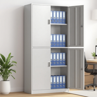 Armoire de rangement de garage en métal pour le bureau de l'école Classeur en acier Armoire en métal à 4 couches Classeur en métal avec étagère réglable