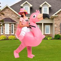 Costume gonflable d'Halloween pour adultes, flamant rose, 100% polyester, pour hommes et femmes
