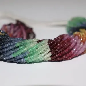 AAA naturale Multi prezioso rubino smeraldo zaffiro sfaccettato Rondelle perline di pietre preziose perline semipreziose dal produttore indiano