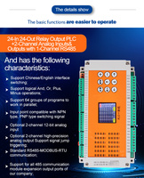 Controlador PLC Huaqingjun 24DI 24DO con Salidas de Relé, 2 Canales de Entrada Analógica de 0-5V 0-10V, RS485 Modbus para Automatización