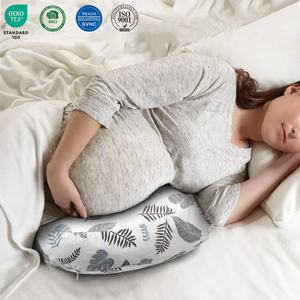 Oreiller de maternité pour dormir sur le côté pendant la grossesse, en coton doux et respirant, portable, pour soutenir le ventre, oreiller d'allaitement - Product Image 1