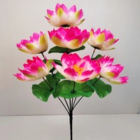 Décoration florale artificielle MSH, lotus à 7 têtes, pour salon