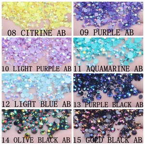 Strass en résine transparente AB Jelly, couleurs AB, 100 000 pièces, 2 mm, à dos plat 3D, à coller, en vrac, pour décorations de vêtements DIY, nail art, bijoux Nizi - Product Image 6