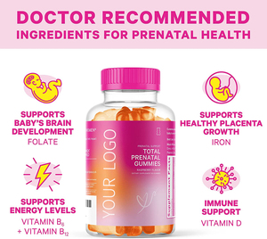 Gomitas de Vitaminas Prenatales con Vitamina B6 y Jengibre, Gomitas Nutricionales para Mujeres Embarazadas, Suplementos Nutricionales Prenatales - Product Image 3