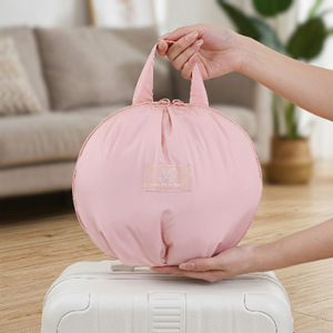 Travel Storage Bag Round Pink Medium Underwear Organizer For Trip Clothing Organizer - Product Image 1