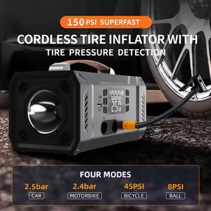 Démarreur de voiture portable 8-en-1 sans fil, gonfleur de pneus 150 PSI, pompe à air électrique, batterie externe, souffleur, matériau ABS, 120W numérique - Product Image 3