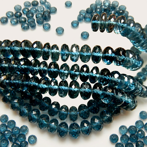 Wholesale Wholesale AAA Grade Natural London Blue Topaz Rondelle Beads 4-5MM Faceted Gemstone Strands Loose <b>Stone</b> for Crafting - Product Image 1