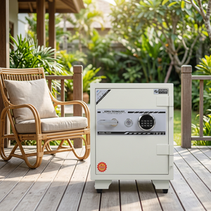 Coffre-fort électronique YUNOS YNS-61E avec code, empreinte digitale et clé, en acier inoxydable, ignifuge et résistant à l'eau. Excellent prix. - Product Image 3