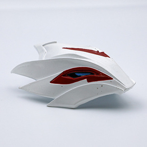 Casco de Dragón con Cuernos Rojos, Chapado en Oro Blanco, Decoración Artística de Metal Fundido, Coleccionable de Personajes de Cine y Televisión - Product Image 5