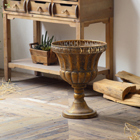 Pot Bunga Besi Gaya Vintage Balkon untuk Taman Luar Ruangan, Pot Bunga Besi Besar Bergaya Eropa Shabby Chic