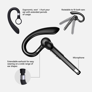 Ổ đĩa kép dây đeo cổ Earbud Tai nghe USB Tai nghe có thể thu vào tai nghe không dây cho lái xe <span class=keywords><strong>Bluetooth</strong></span> <span class=keywords><strong>Mono</strong></span> - Product Image 2