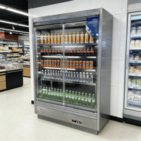 Réfrigérateur Vitrine Vertical Commercial pour Boissons, Présentoir Réfrigéré pour Supermarché