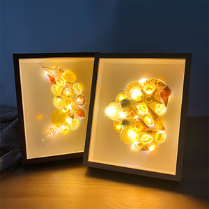 C2024 thiết kế sáng tạo hình ảnh hiển thị màu đen rắn gỗ bóng sâu hộp Led khung ảnh cho trang trí nội thất - Product Image 3