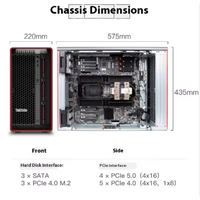 Komputer Workstation PC New Thinks tation PX Tower dengan 8452Y 256GB 8TBSSD 4TSATA 4 NVI DIA RTX 6000 Ada 48GB VRAM.