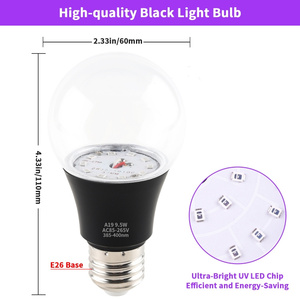 2025 Black Light <strong>Bulbs</strong> A19 <strong>LED</strong> UV for Glow in the Dark <strong>9W</strong> E26 E27 for Halloween Party <strong>LED</strong> UV Light <strong>Bulb</strong> <strong>9W</strong> for Body Art Paint - Product Image 2