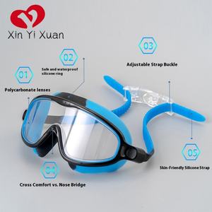 Kids' Swimming Goggles Large <b>Frame</b> Silicone Waterproof Anti-Fog PC Lens Unisex HD Swimming Goggles - Product Image 2