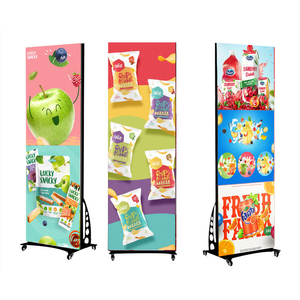Afficheur LED mobile triple pliable COB P1.86 P1.53 P1.25 pour intérieur, 6401920 12801920, affichage numérique sur pied pour la publicité - Product Image 2