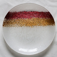 Kit de plaque en verre cristal contrasté blanc nacré service de vaisselle salon salade de fruits secs