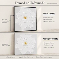 Peinture murale florale 3D sur toile, pivoine blanche en pleine floraison, sur mesure, pour chambre à coucher, coiffeuse, décoration de mariage