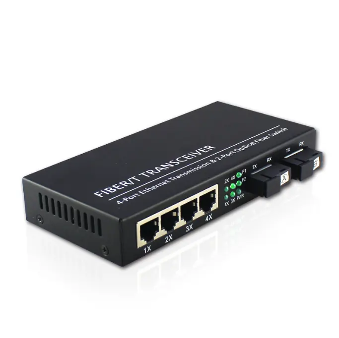 10/100/1000M Switch 4 RJ45 UTP 2 SC Gigabit Fiber Optical Media Converter 2SC 4 RJ45 2F4E Ethernet