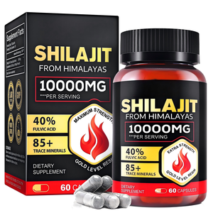 100% Natuurlijke Organische Non-Gmo Zonder Toegevoegde Suiker Fulvinezuur 85 Sporenmineralen Pure Himalayan Shilajit Capsule Volwassen Mannen Vrouwen 60 - Product Image 1