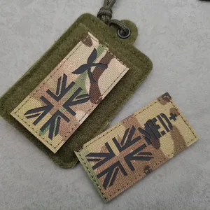 Bendera Inggris Inggris Multicam CP IR reflektif Punisher penyelamatan UK Knight Rank Patch kain nilon tas kain stiker